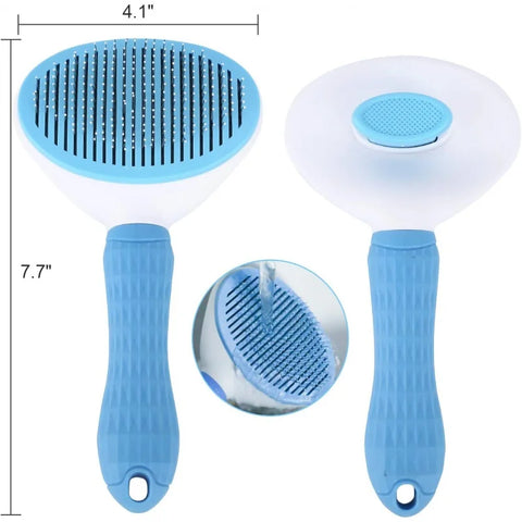 Depets-Self Cleaning Slicker Brush, Dog, Cat, Bunny, Pet Grooming, Shedding Brush, Easy to Remove, Loose Undercoat