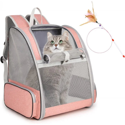 Large Pet Backpack Belt and Cat Stick, Feather Toy, Suitable for Medium and Small Cat, Weight Not Grounded 15 Gram (about 6.8 kg