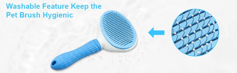 Depets-Self Cleaning Slicker Brush, Dog, Cat, Bunny, Pet Grooming, Shedding Brush, Easy to Remove, Loose Undercoat