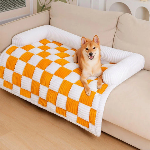 Plush Dog Bed Sofa Couch For Large Dogs Pet House Mat Warm Nest Beds Kennel Soft Cat Puppy Cushion Long Plush Blanket Sofa Cover