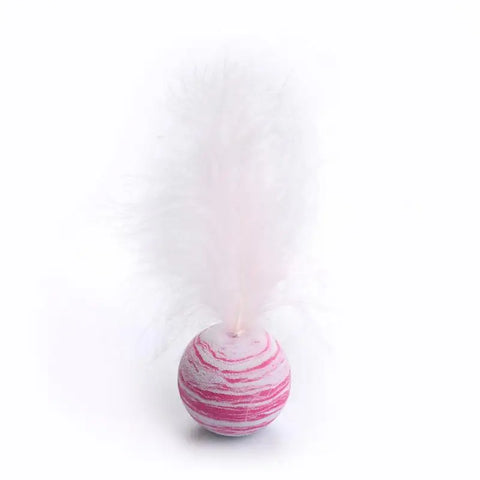 Cat toy Ball Feather Funny Cat Toy Star Ball Plus Feather Foam Ball Throwing Toys Interactive Plush Toys Pet Supplies katten toy