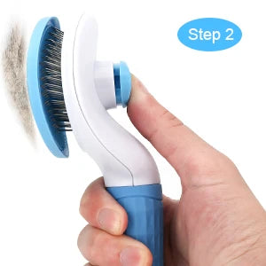 Depets-Self Cleaning Slicker Brush, Dog, Cat, Bunny, Pet Grooming, Shedding Brush, Easy to Remove, Loose Undercoat