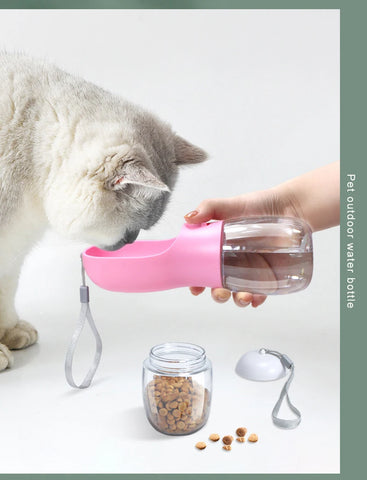 Multifunctional Dog Waterer Bottle 3 In 1 Portable Cat Dog Water Bottle Food Feeder Drinker Poop Dispenser Dog Accessories