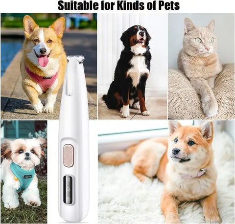 pet Paw Trimmer Electric Cat Dog Trimmer With LED Light Low Noise Pet Trimmer Waterproof For Grooming Paws Eyes Ears Buttock