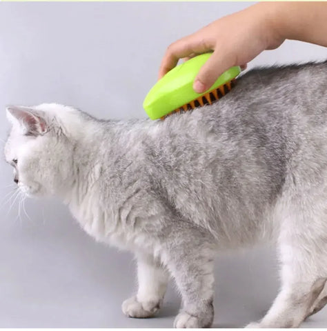 Electric Cat Steam Brush with Water Spray – Soft Silicone Grooming Comb for Bathing, Tangle Hair Removal & Hair Shedding