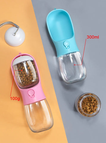 Multifunctional Dog Waterer Bottle 3 In 1 Portable Cat Dog Water Bottle Food Feeder Drinker Poop Dispenser Dog Accessories