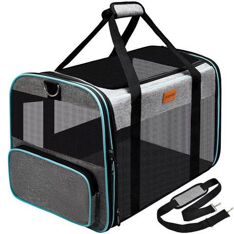 Pet Cat & Dog Carriers Soft-Sided Airline Approved Odorless Expandable Soft Travel Bag Waterproof Breathable And Comfortable