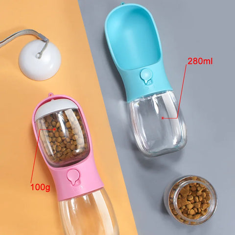 Multifunctional Dog Waterer Bottle 3 In 1 Portable Cat Dog Water Bottle Food Feeder Drinker Poop Dispenser Dog Accessories