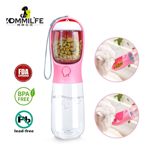 Multifunctional Dog Waterer Bottle 3 In 1 Portable Cat Dog Water Bottle Food Feeder Drinker Poop Dispenser Dog Accessories