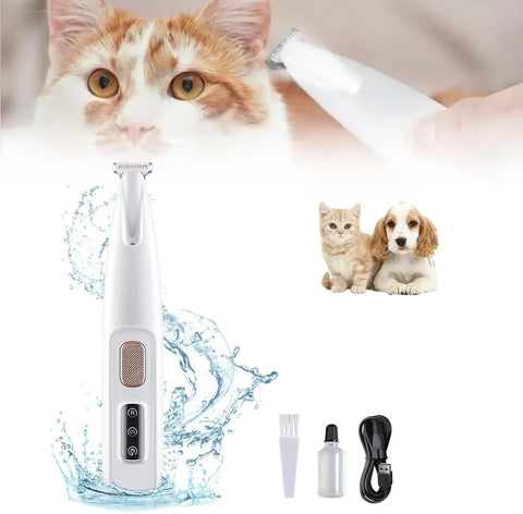 pet Paw Trimmer Electric Cat Dog Trimmer With LED Light Low Noise Pet Trimmer Waterproof For Grooming Paws Eyes Ears Buttock