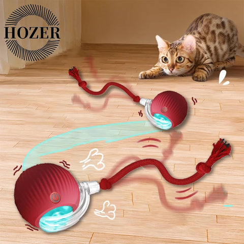 Cat Interactive Ball Toys 3 Mode Automatic Rolling Ball Faux Tail Rechargeable Smart Pet Electric Toy Cat Training Imitate Mouse