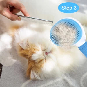 Depets-Self Cleaning Slicker Brush, Dog, Cat, Bunny, Pet Grooming, Shedding Brush, Easy to Remove, Loose Undercoat