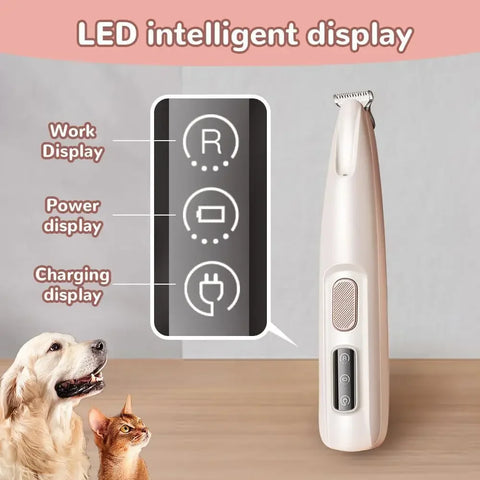 pet Paw Trimmer Electric Cat Dog Trimmer With LED Light Low Noise Pet Trimmer Waterproof For Grooming Paws Eyes Ears Buttock