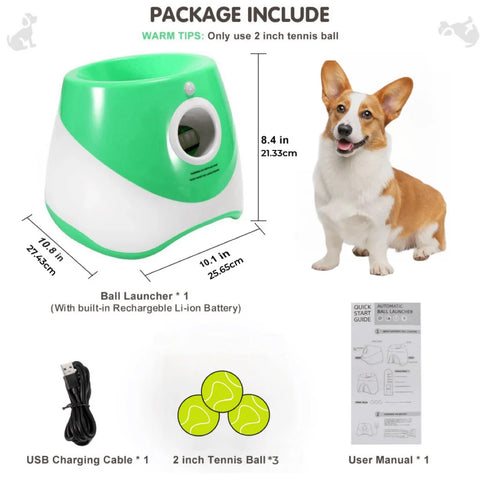 Automatic Dog Ball Shooter Launcher - Interactive Tennis Throwing Toy with Rechargeable USB, Fun Pet Chase & Exercise Machine