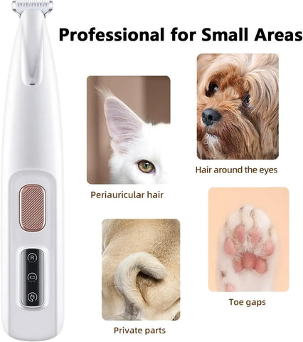 pet Paw Trimmer Electric Cat Dog Trimmer With LED Light Low Noise Pet Trimmer Waterproof For Grooming Paws Eyes Ears Buttock