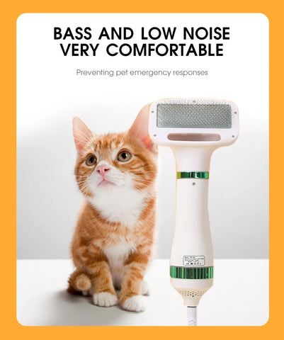 Pet Hair Dryer 2 with Slicker Brush Grooming for Cat and Dog Brush Professional Home Grooming Furry Drying Portable Dog Blower