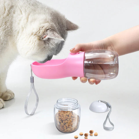 Multifunctional Dog Waterer Bottle 3 In 1 Portable Cat Dog Water Bottle Food Feeder Drinker Poop Dispenser Dog Accessories