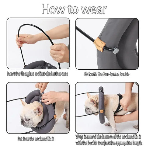 Blind Dog Harness Pet Harness Guiding Device Adjustable for a Custom Fit Protective Build Confidence Pet Anti-Collision Ring