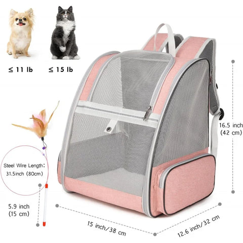 Large Pet Backpack Belt and Cat Stick, Feather Toy, Suitable for Medium and Small Cat, Weight Not Grounded 15 Gram (about 6.8 kg