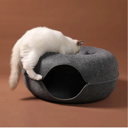 Donut Cat Bed Pet Cat Tunnel Interactive Game Toy Cat Bed Dual-use Indoor Toy Kitten Sports Equipment Cat Training Toy Cat House