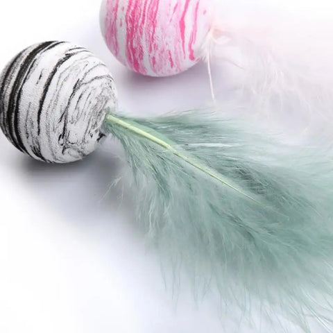 Cat toy Ball Feather Funny Cat Toy Star Ball Plus Feather Foam Ball Throwing Toys Interactive Plush Toys Pet Supplies katten toy