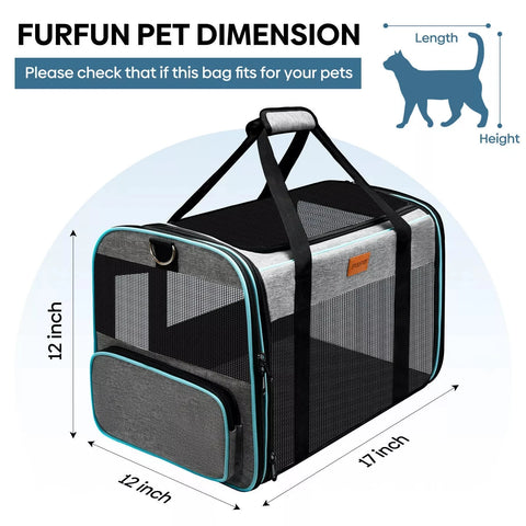 Pet Cat & Dog Carriers Soft-Sided Airline Approved Odorless Expandable Soft Travel Bag Waterproof Breathable And Comfortable