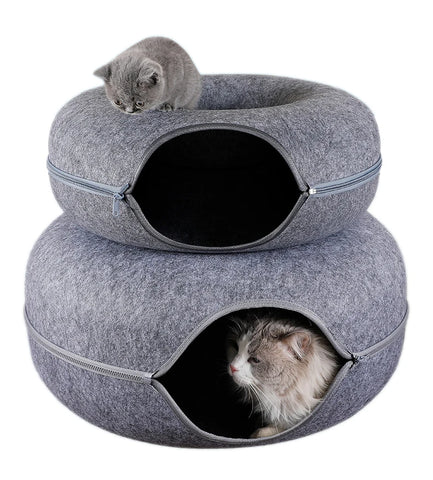 Donut Cat Bed Pet Cat Tunnel Interactive Game Toy Cat Bed Dual-use Indoor Toy Kitten Sports Equipment Cat Training Toy Cat House