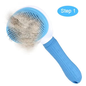 Depets-Self Cleaning Slicker Brush, Dog, Cat, Bunny, Pet Grooming, Shedding Brush, Easy to Remove, Loose Undercoat