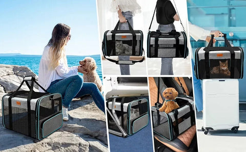 Pet Cat & Dog Carriers Soft-Sided Airline Approved Odorless Expandable Soft Travel Bag Waterproof Breathable And Comfortable