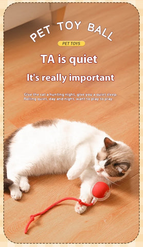 Cat Interactive Ball Toys 3 Mode Automatic Rolling Ball Faux Tail Rechargeable Smart Pet Electric Toy Cat Training Imitate Mouse