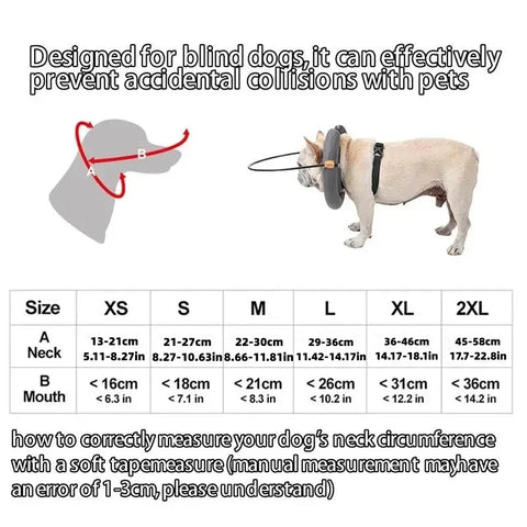 Blind Dog Harness Pet Harness Guiding Device Adjustable for a Custom Fit Protective Build Confidence Pet Anti-Collision Ring