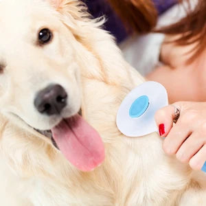 Depets-Self Cleaning Slicker Brush, Dog, Cat, Bunny, Pet Grooming, Shedding Brush, Easy to Remove, Loose Undercoat