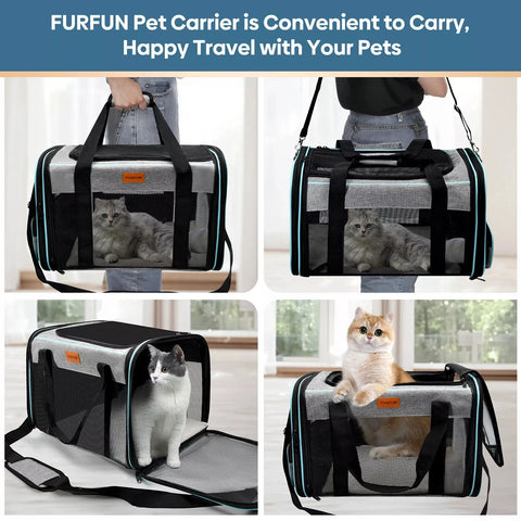 Pet Cat & Dog Carriers Soft-Sided Airline Approved Odorless Expandable Soft Travel Bag Waterproof Breathable And Comfortable